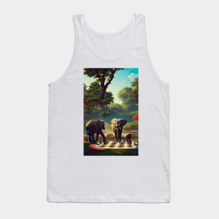 Elephants Playing Chess Tank Top